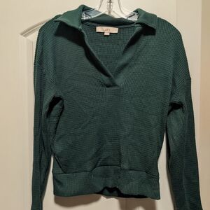 LOFT Deep Green V-Neck Sweater